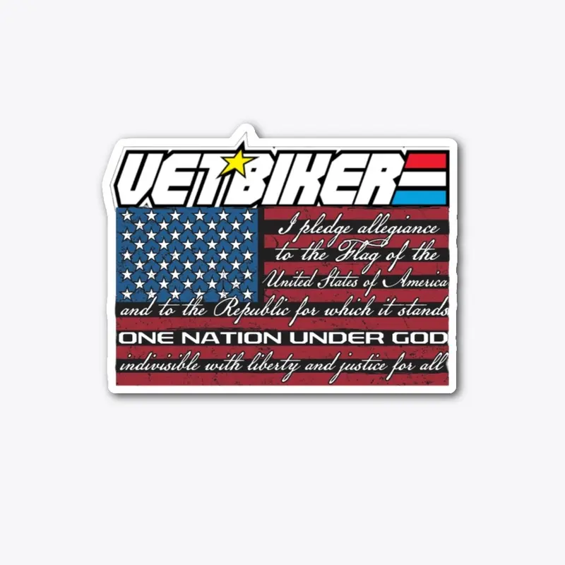 Vet Biker Pledge of Allegiance Sticker